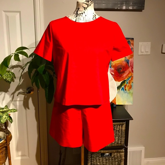 ✈️Zara Co Ord Vibrant Matching Set Shorts & Top Blouse One Piece casual dressy